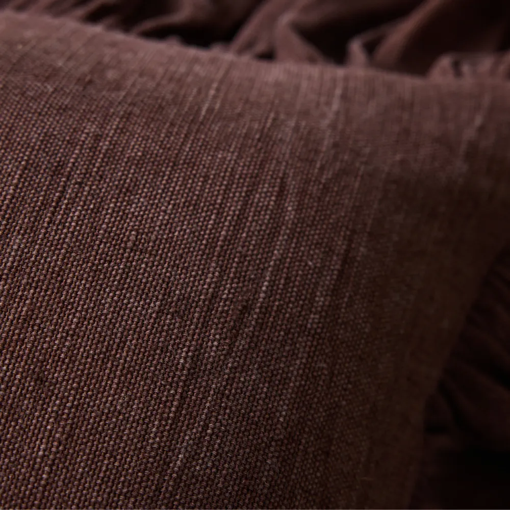 HKliving Ruffle Sierkussen 50 x 50 cm - Chestnut
