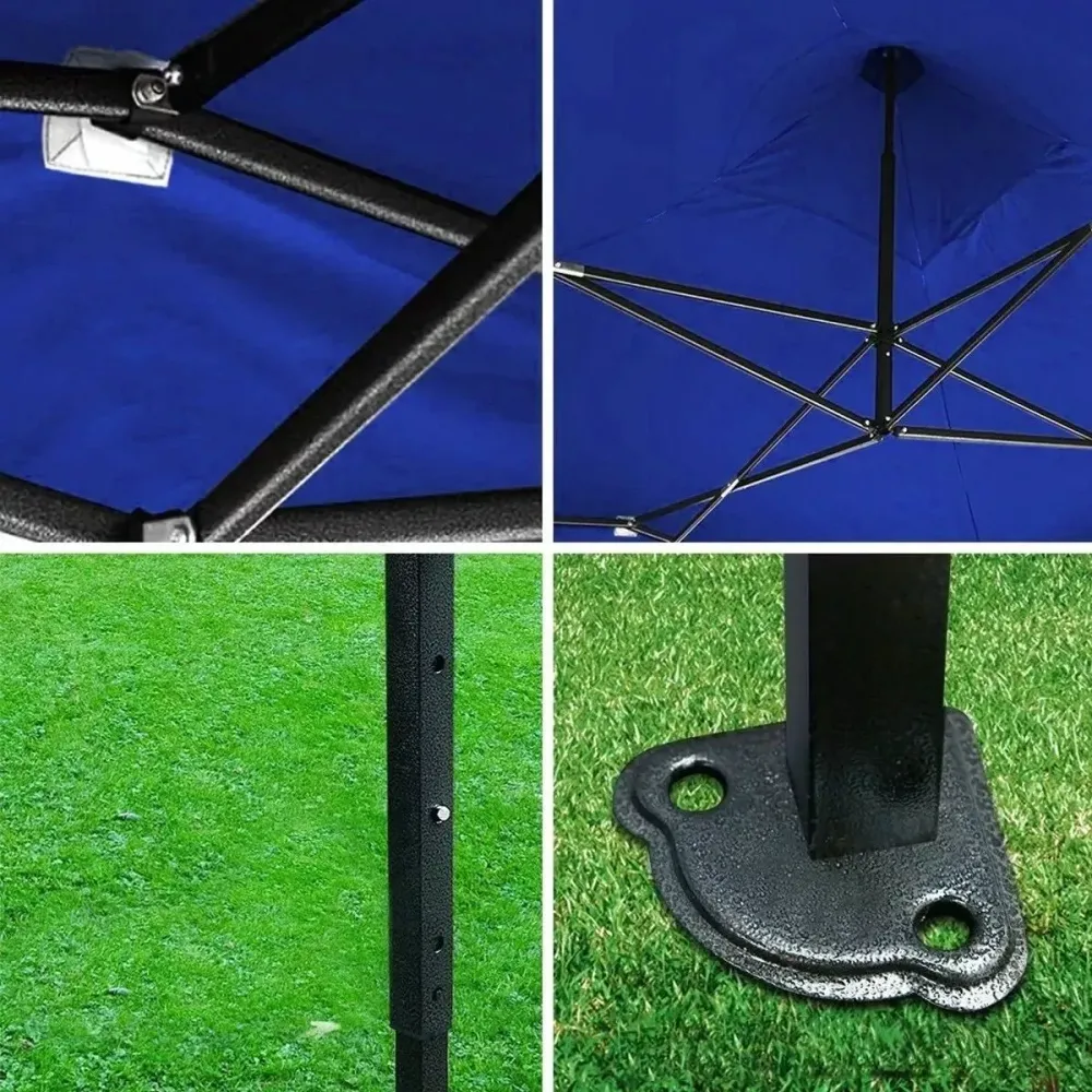 Carpa Toldo Plegable 2x2 Azul Reforzado Impermeable Jardín Lona