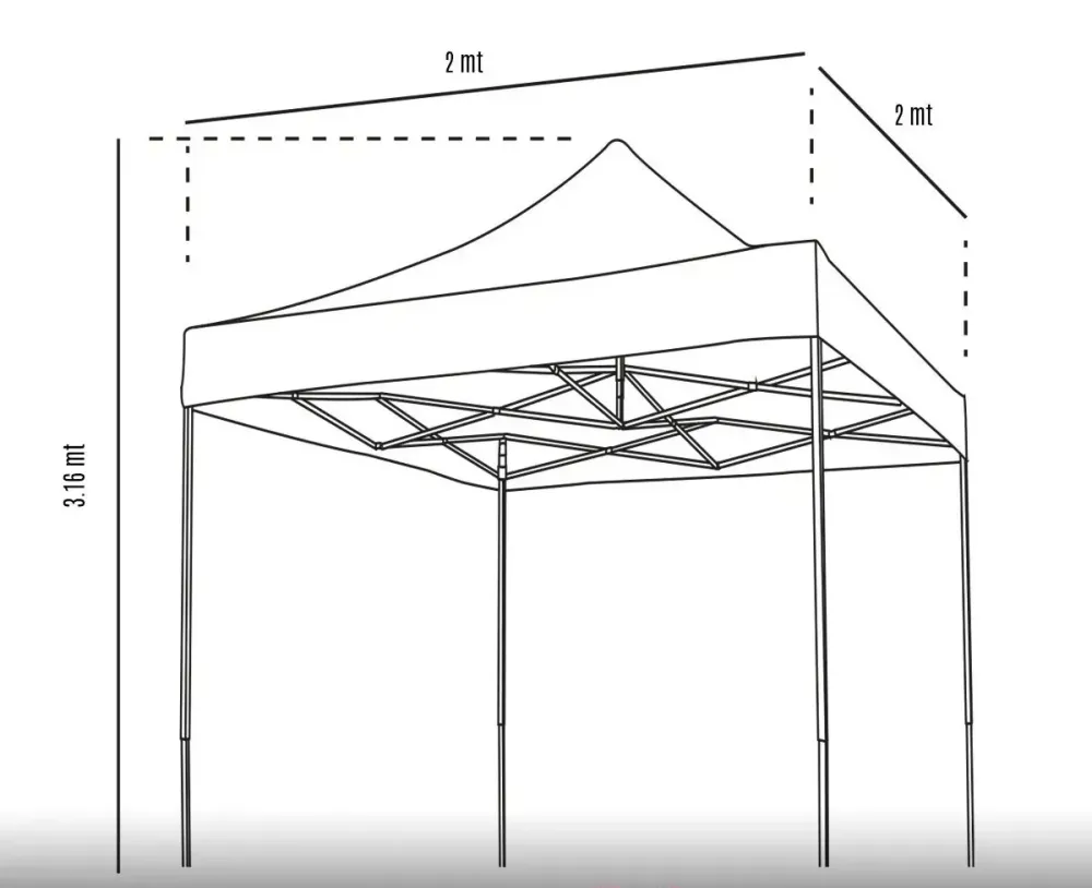 Carpa Toldo Plegable 2x2 Azul Reforzado Impermeable Jardín Lona