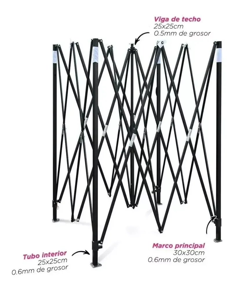 Carpa Toldo Plegable 2x2 Azul Reforzado Impermeable Jardín Lona