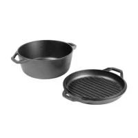 Lodge 6 Quart Chef Collection Double Dutch Oven