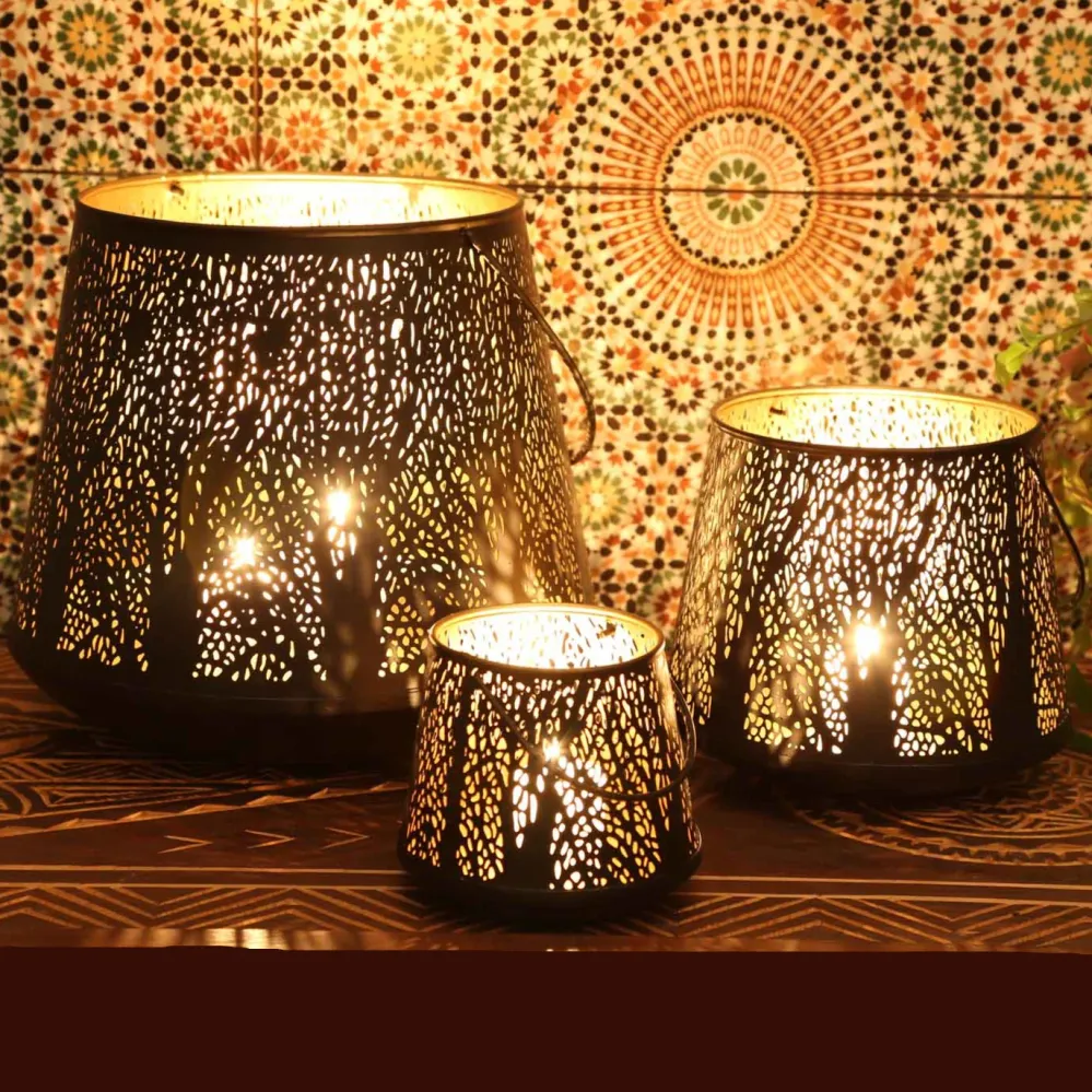 Oosterse windlicht Como, set van 3