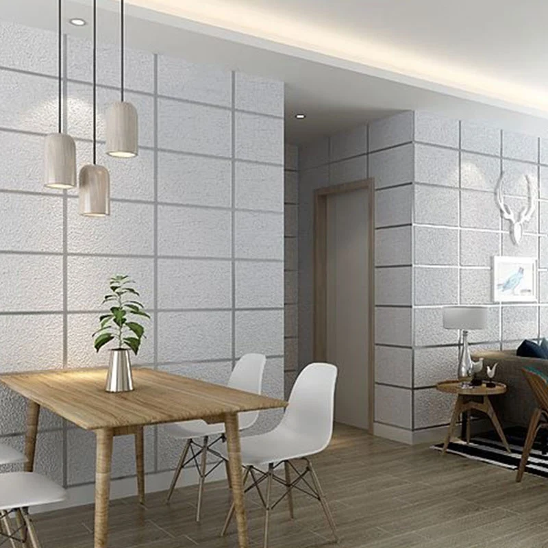 Chic Rectangle Non-Pasted Flock Wallpaper Office 33'L x 20.5"W Antraciet Grijze Kleur Coffee