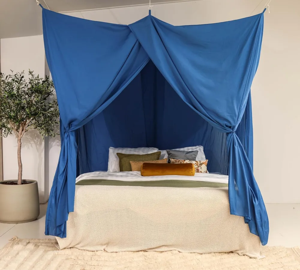 Blauwe Bedhemel 220x180 CM – Klamboe voor Queen Size Bed