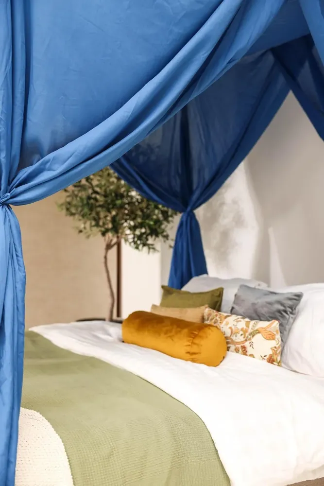Blauwe Bedhemel 220x180 CM – Klamboe voor Queen Size Bed