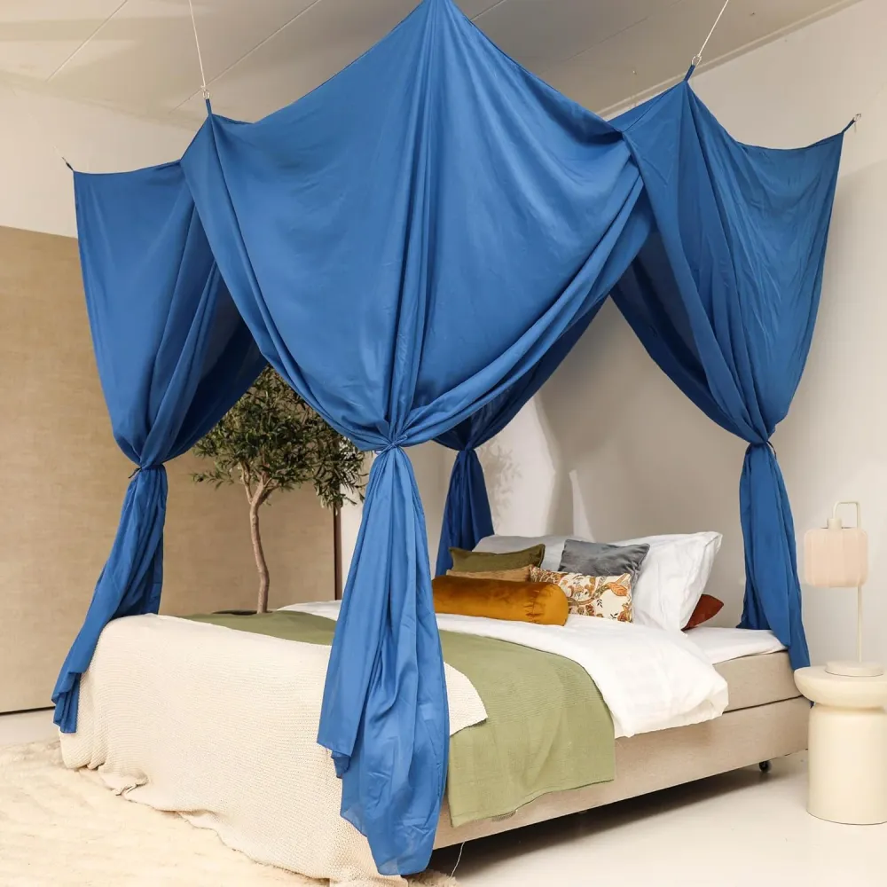 Blauwe Bedhemel 220x220 CM – Klamboe voor King Size Bed