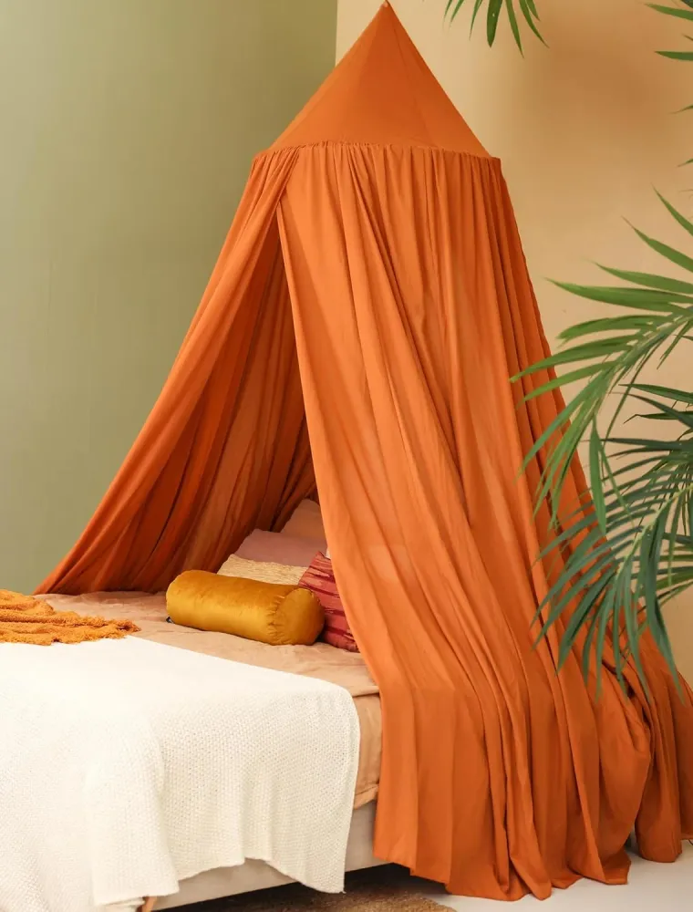 Caramel Ronde Bedhemel Klamboe voor King Size Bed