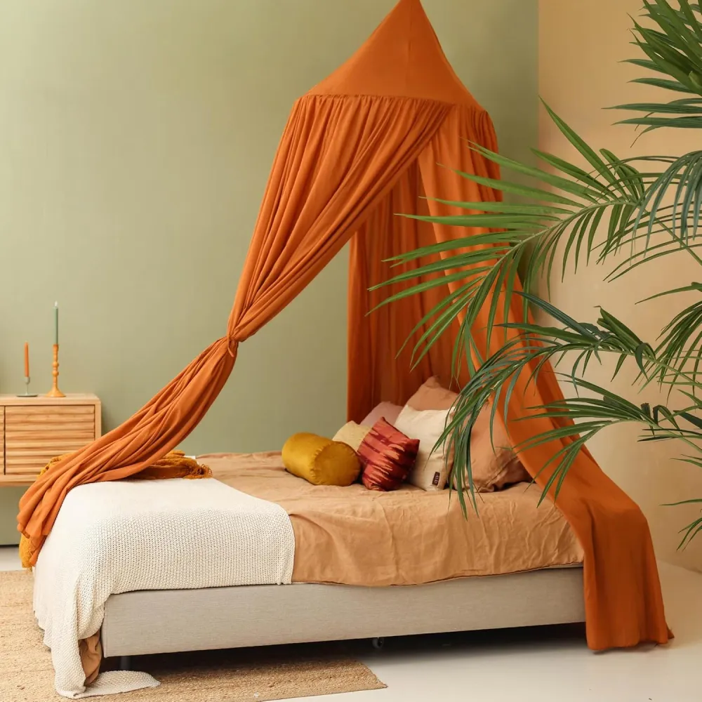 Caramel Ronde Bedhemel Klamboe voor King Size Bed