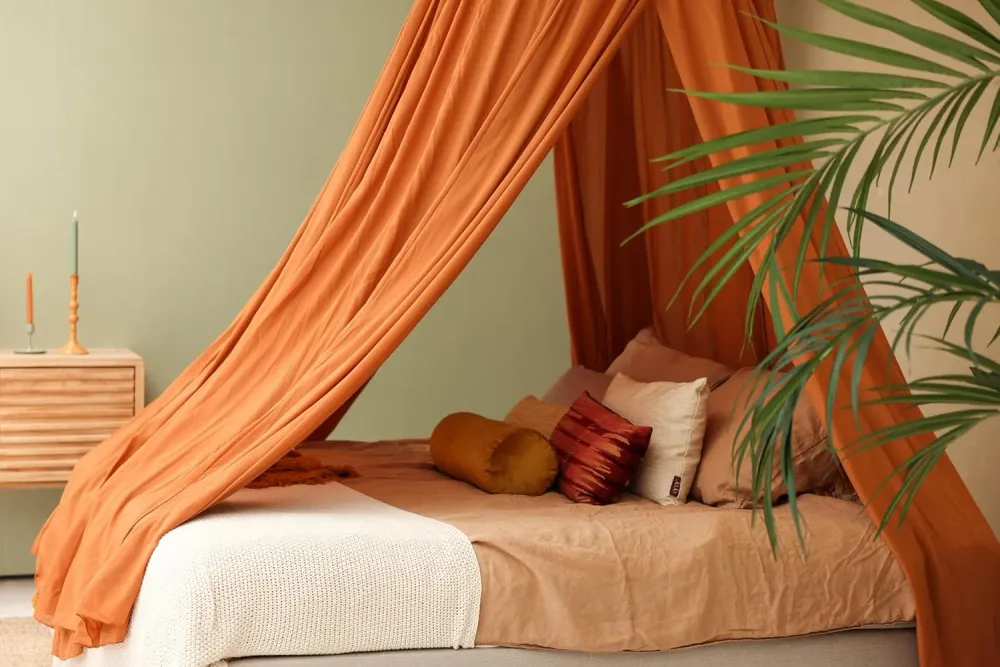 Caramel Ronde Bedhemel Klamboe voor King Size Bed