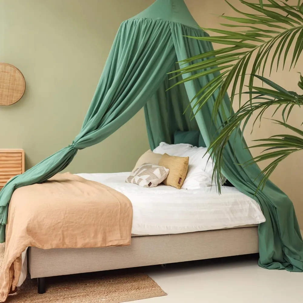 Groene Ronde Bedhemel Klamboe voor King Size Bed