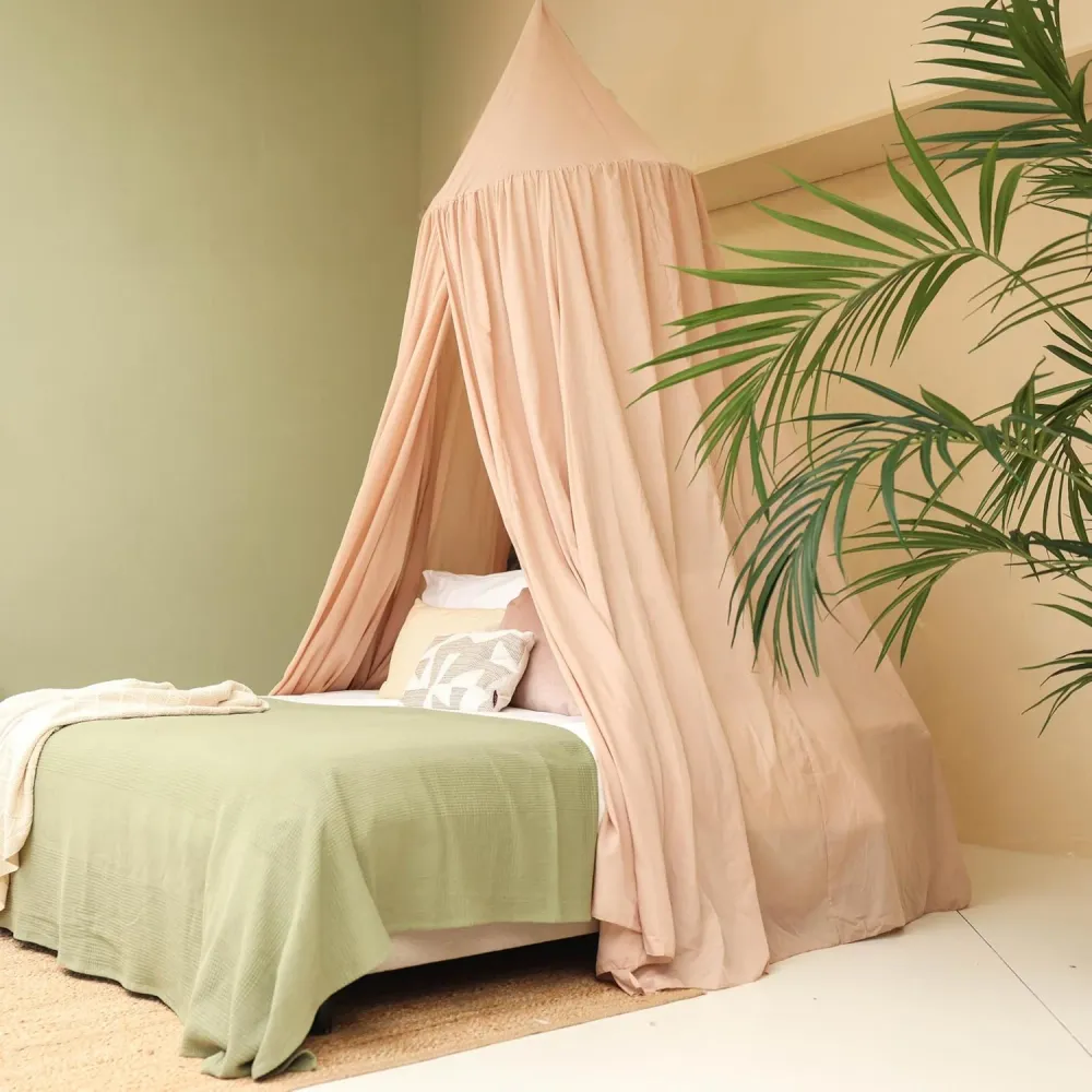 Nougat Ronde Bedhemel Klamboe voor King Size Bed