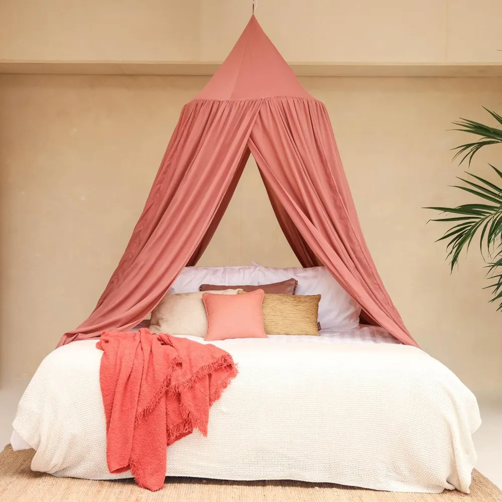 Oudroze Ronde Bedhemel Klamboe voor King Size Bed