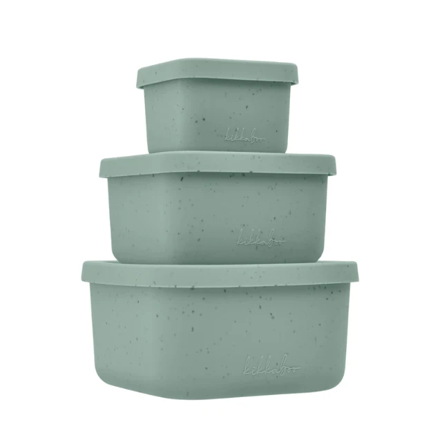Cajas Silicon Platinum Para Guardar Comida 3Pcs | Menta - Kikkaboo