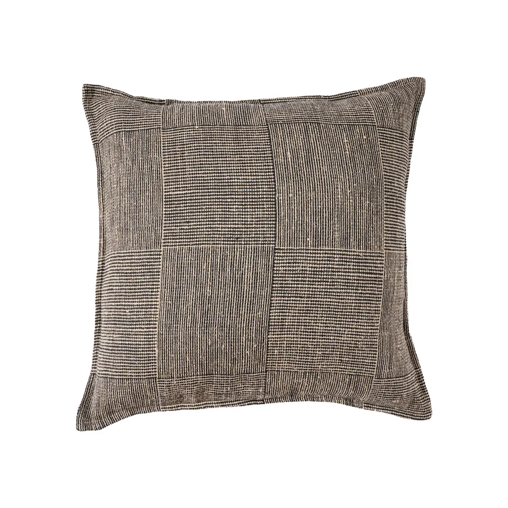 De Bloc Party Kussensloop - Zwart Naturel - 50x50