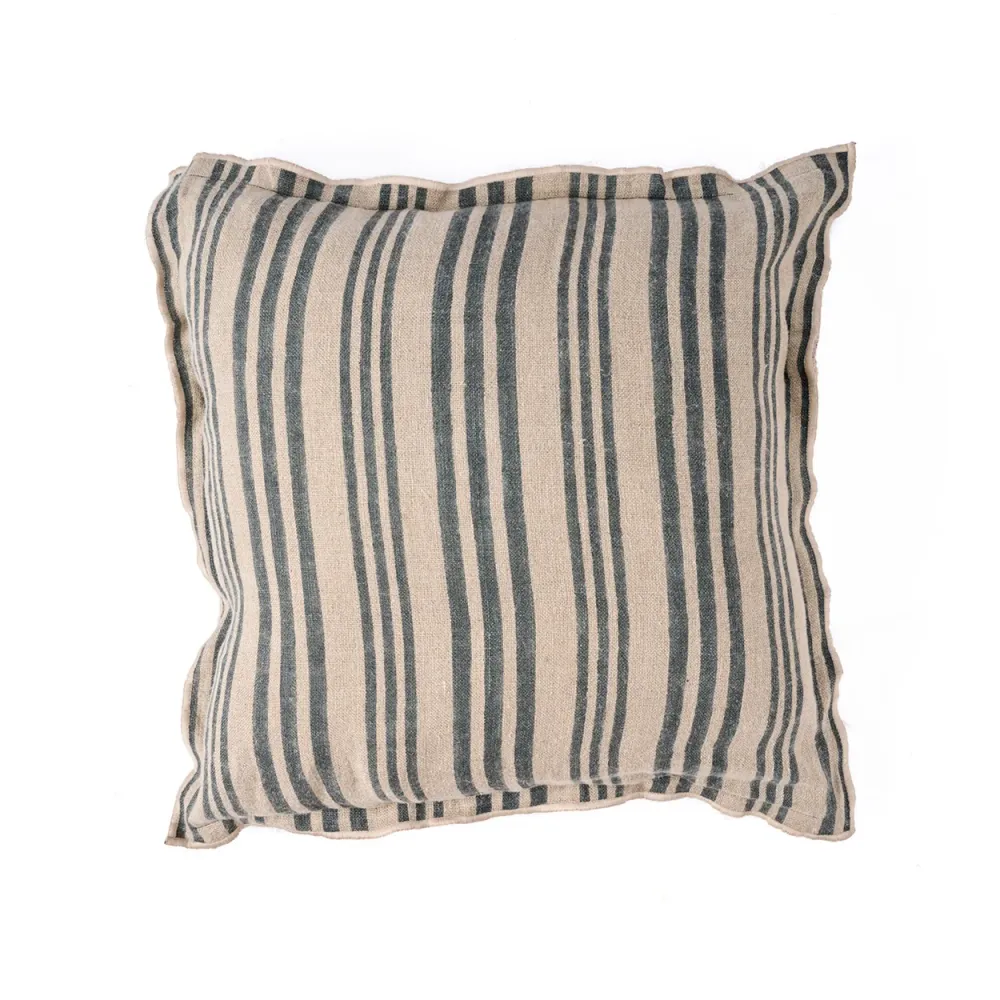 De Nordic Stripe Kussensloop - Natuurlijke Zwart - 50x50