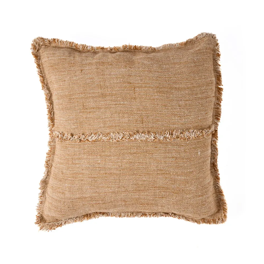 De Sahara Fringe Kussensloop - Natuurlijk Bruin - 50x50