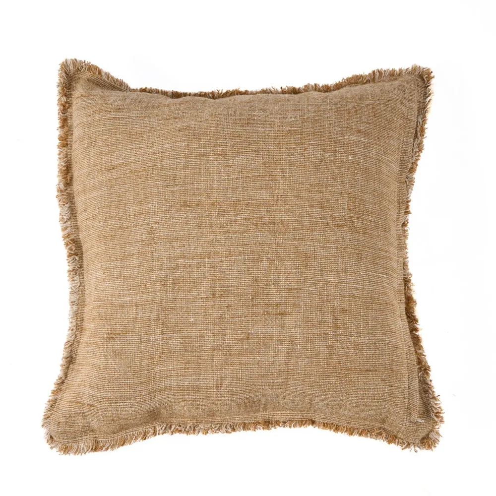 De Sahara Fringe Kussensloop - Natuurlijk Bruin - 50x50