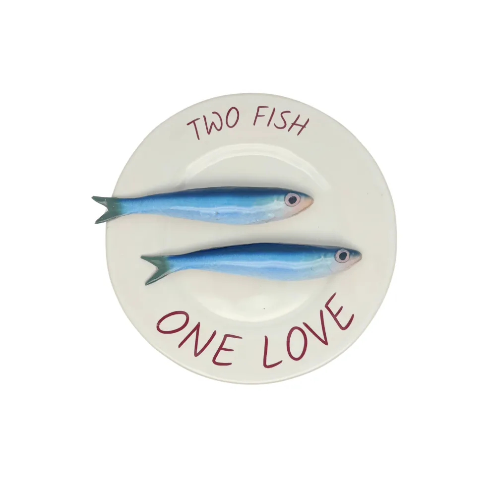 Say it wit Fish - Sardines - Two fish, one love - rood
