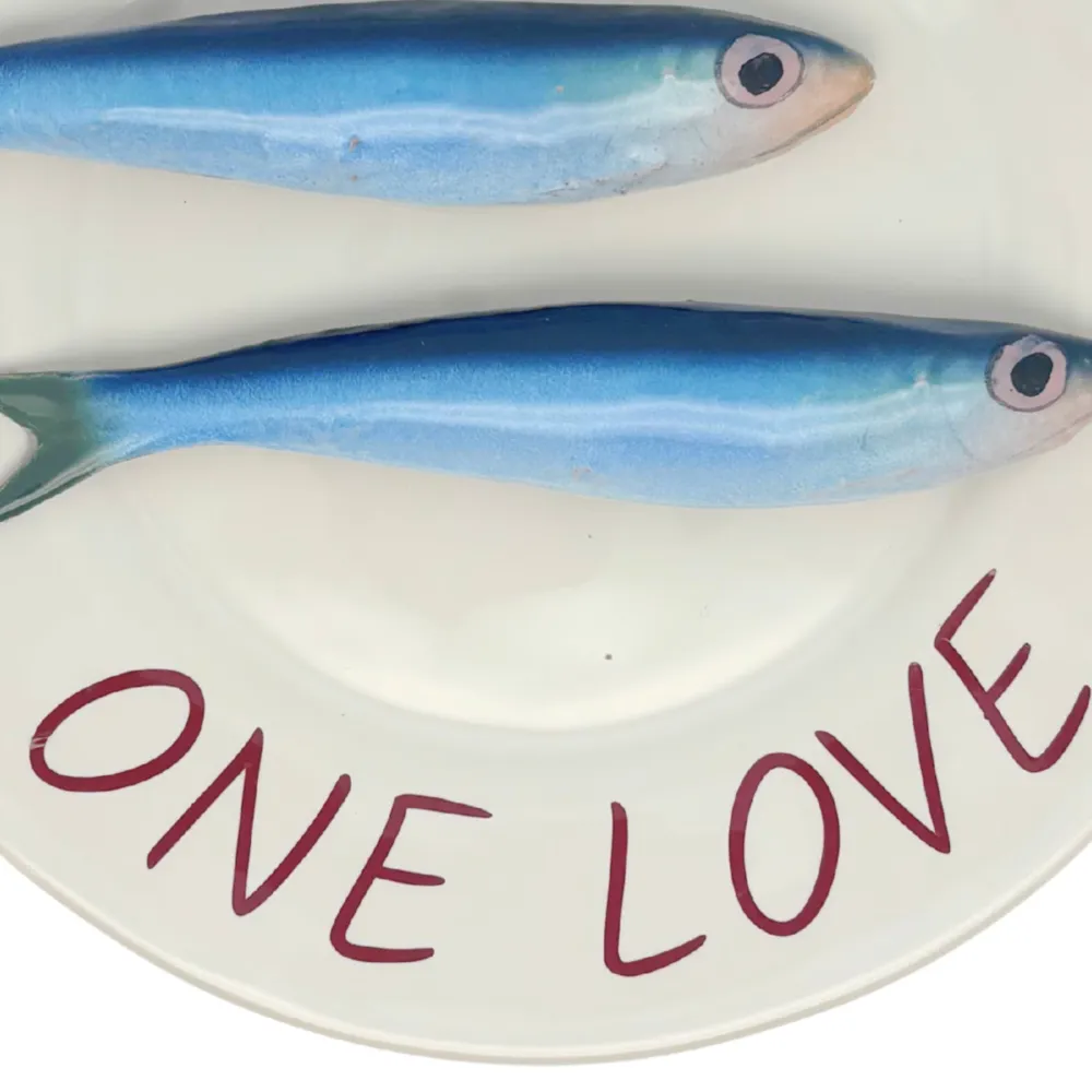Say it wit Fish - Sardines - Two fish, one love - rood