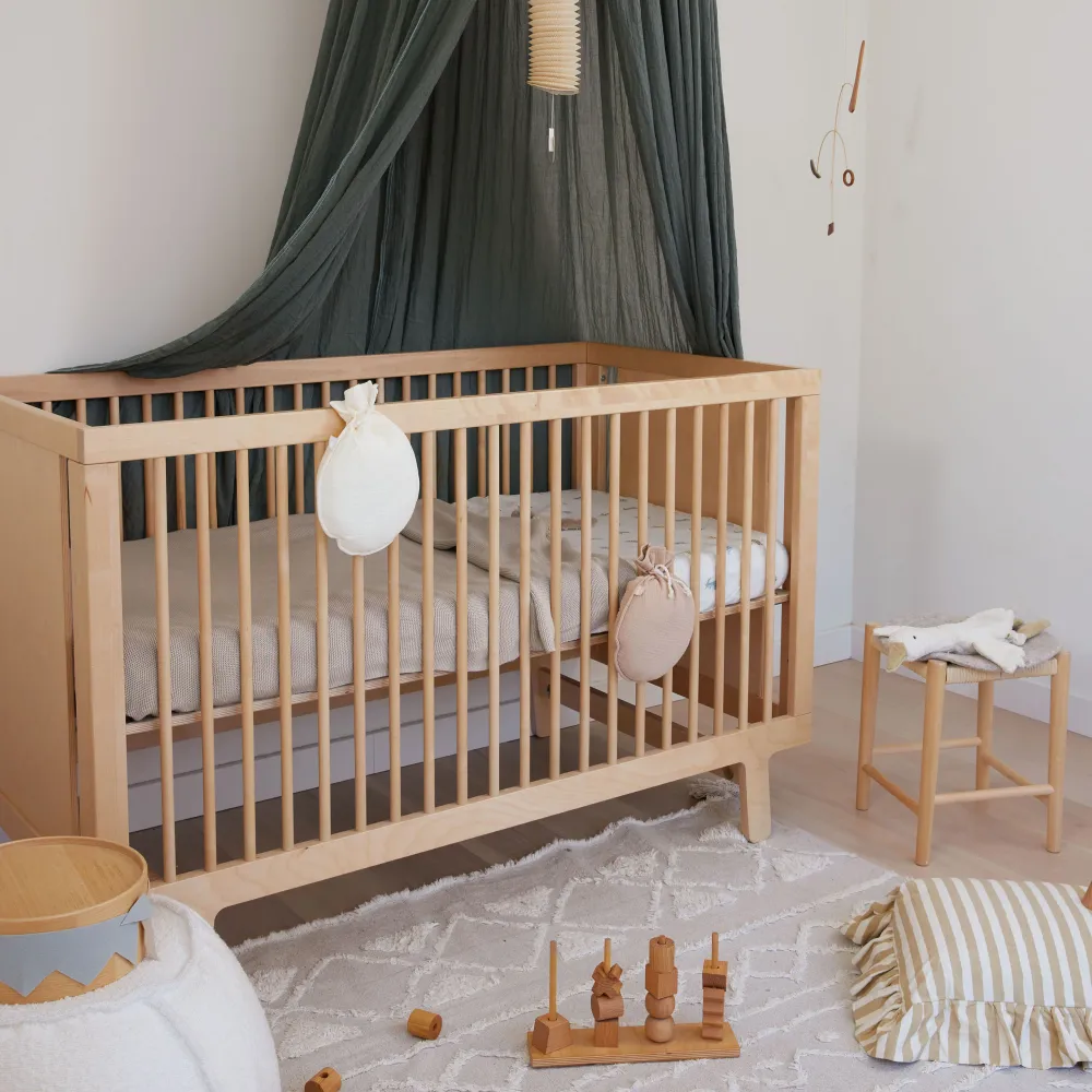 Ledikantdeken gebreid Beige Walra