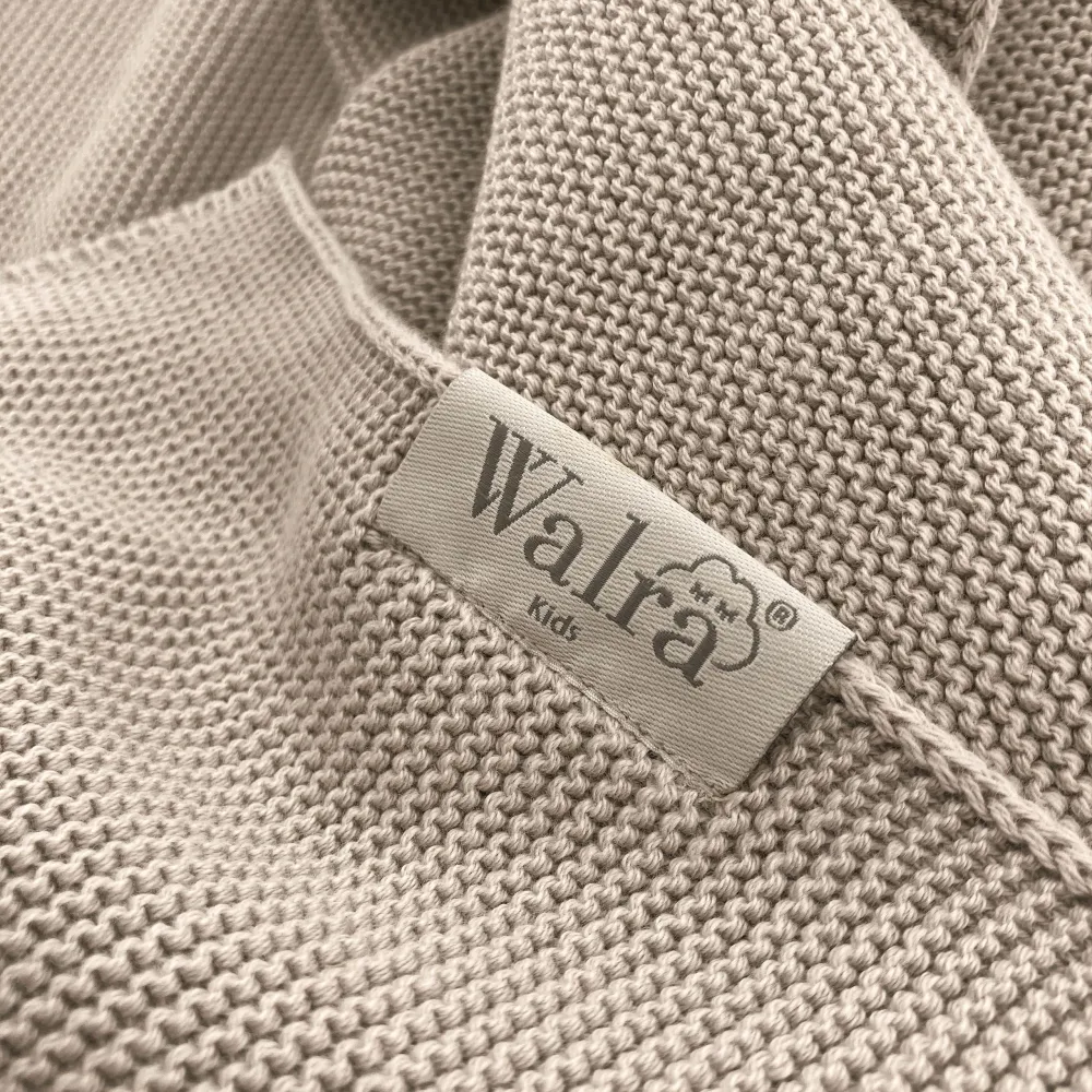 Ledikantdeken gebreid Beige Walra