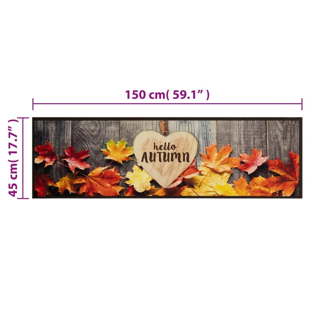 Keukenmat Wasbaar Print Fluweel Herfst vidaXL