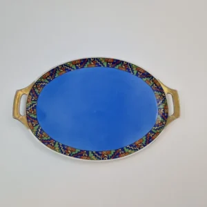 Dienblad blauw met decoratieve rand