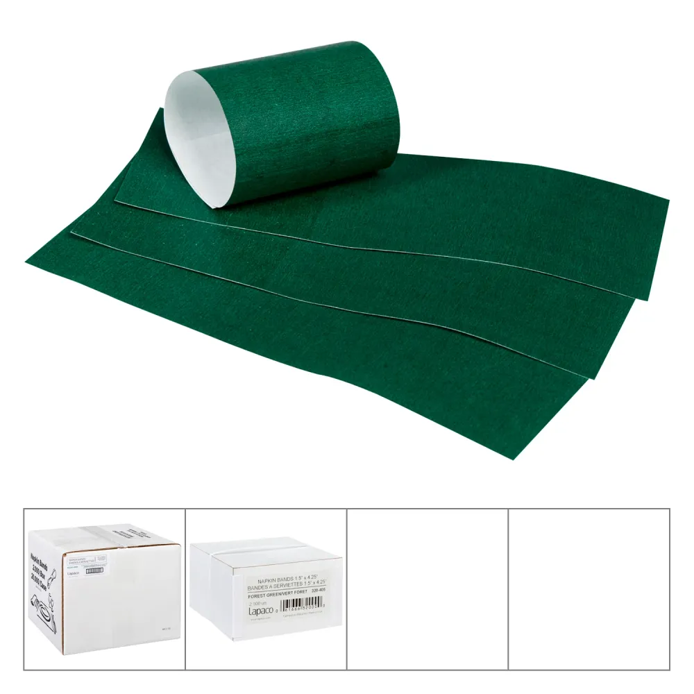 Lapaco 1.5 Inch 4.25 Inch Forrest Green Napkin Band-2000 Each-10/Case Hoffmaster Group Inc.