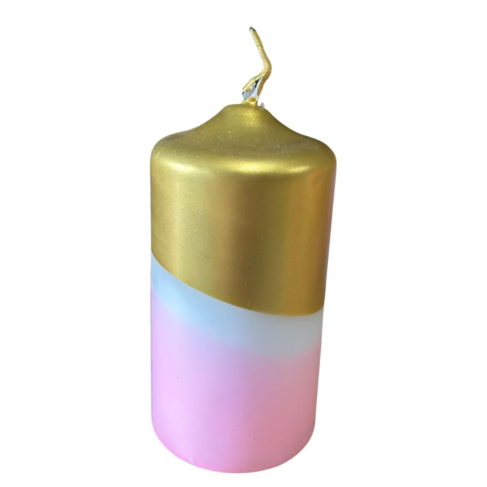 Dip Dye kaars Neon -Pink goud/roze