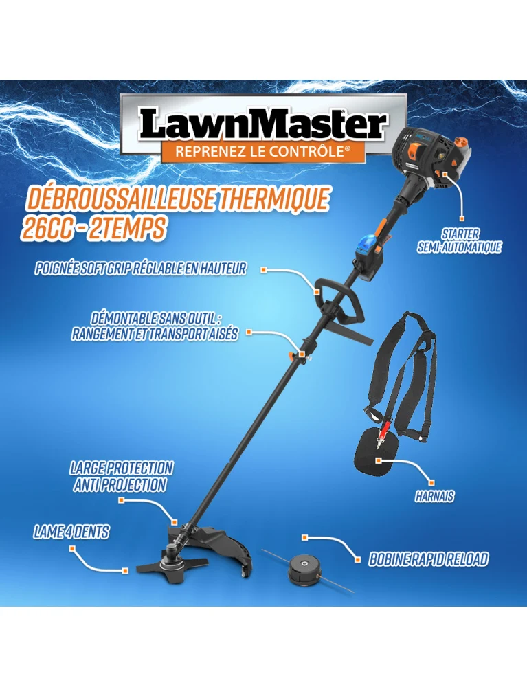 Benzine-bosmaaier 26 cm³ – elektrische start