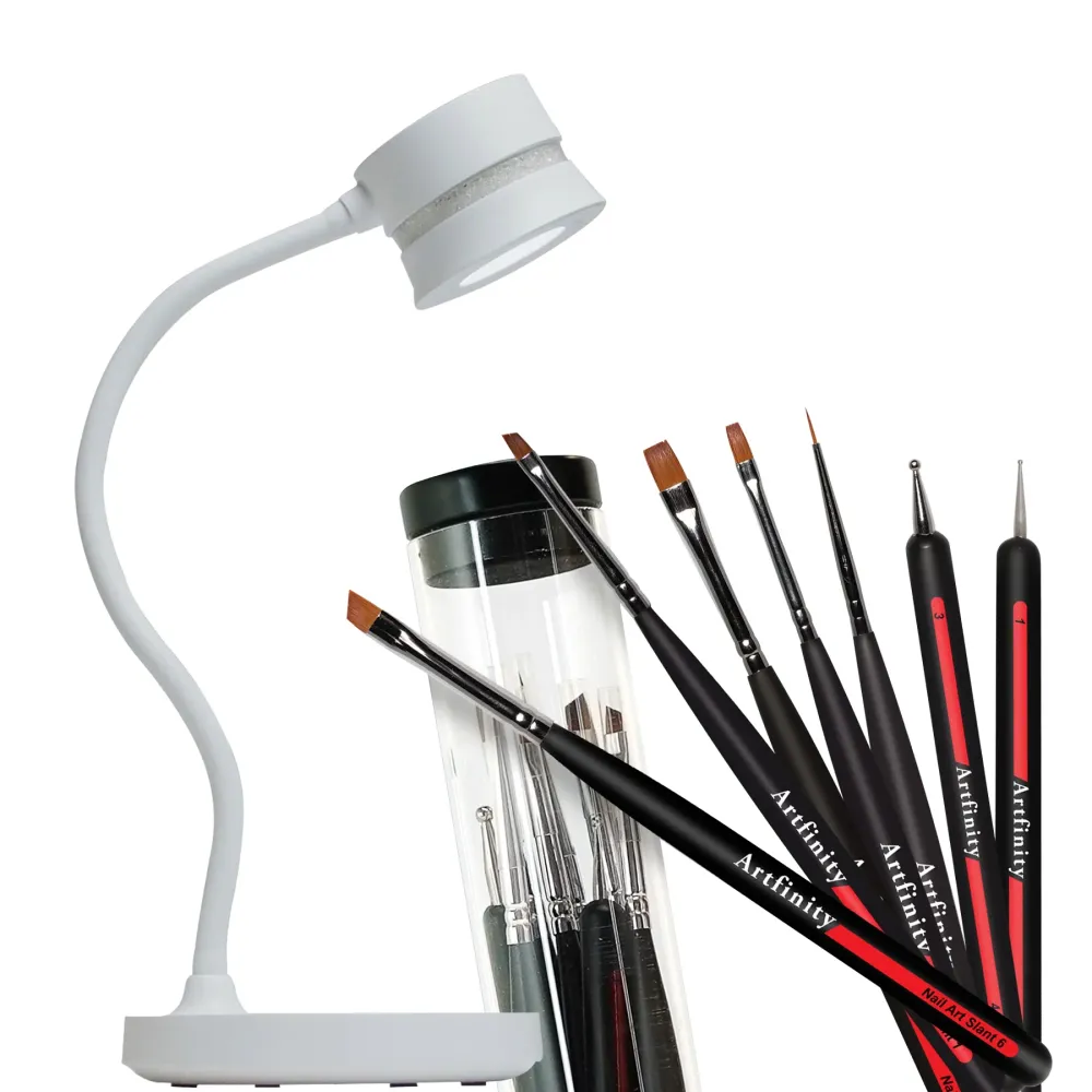 DUET Sneeuwwit Artfinity Nail Art Brushes Bundle voor Gladde Tegels