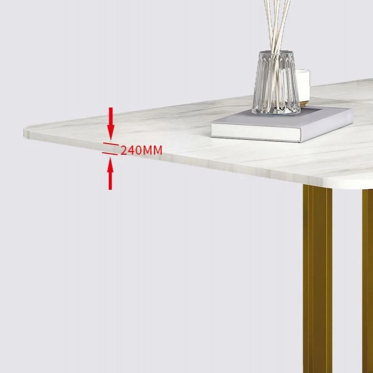 Gecertificeerd Strooizout Contemporary Rectangle Dining Room Table Sintered Stone Drop-Leaf Table,59"L x 28.7"H