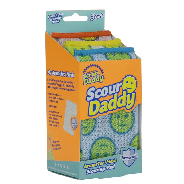 Gecertificeerd Strooizout Scrub Daddy Scour Daddy pak van 3 Polymer Foam Scouring Pad