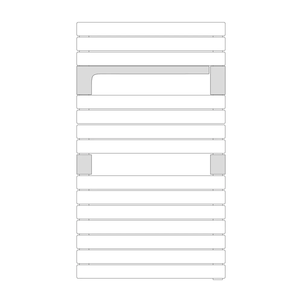 Hydraulic towel warmer model Torino 952x550 straight - Parelmoer