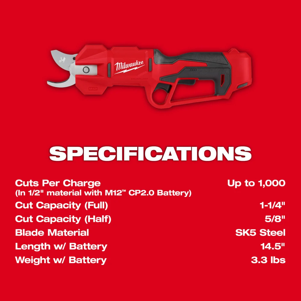 Korrel MILWAUKEE M12™ Pruning Shears (Tool Only)