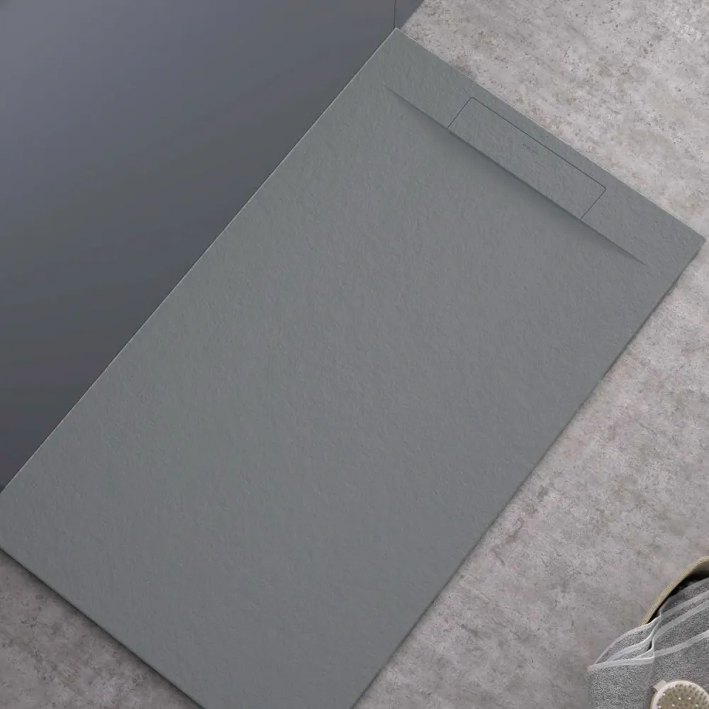Resin shower tray model Titano 70x80 cm dark grijs stone effect