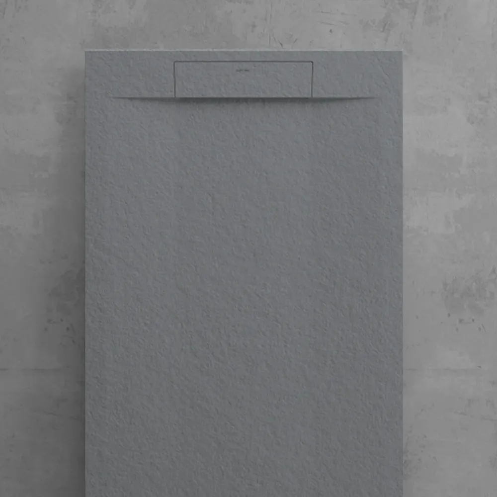 Resin shower tray model Titano 70x80 cm dark grijs stone effect