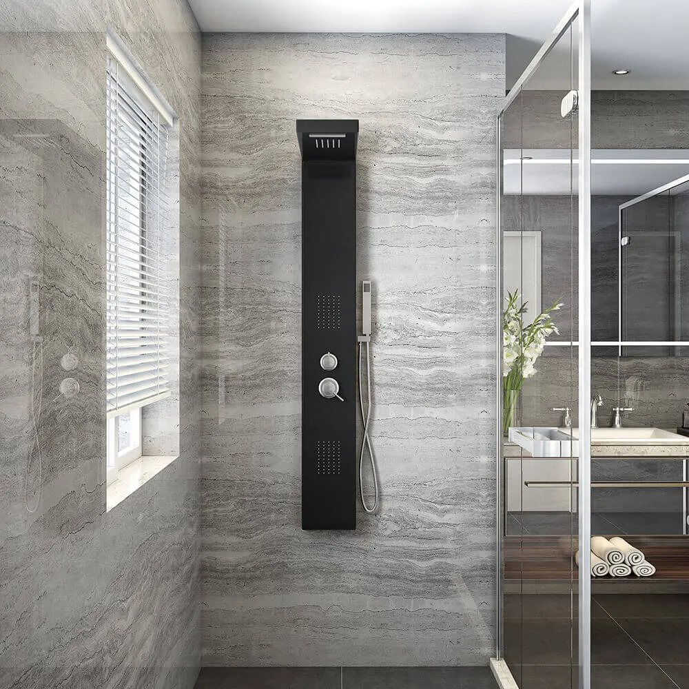 Home Deluxe Douchepaneel CASCATA Zwart