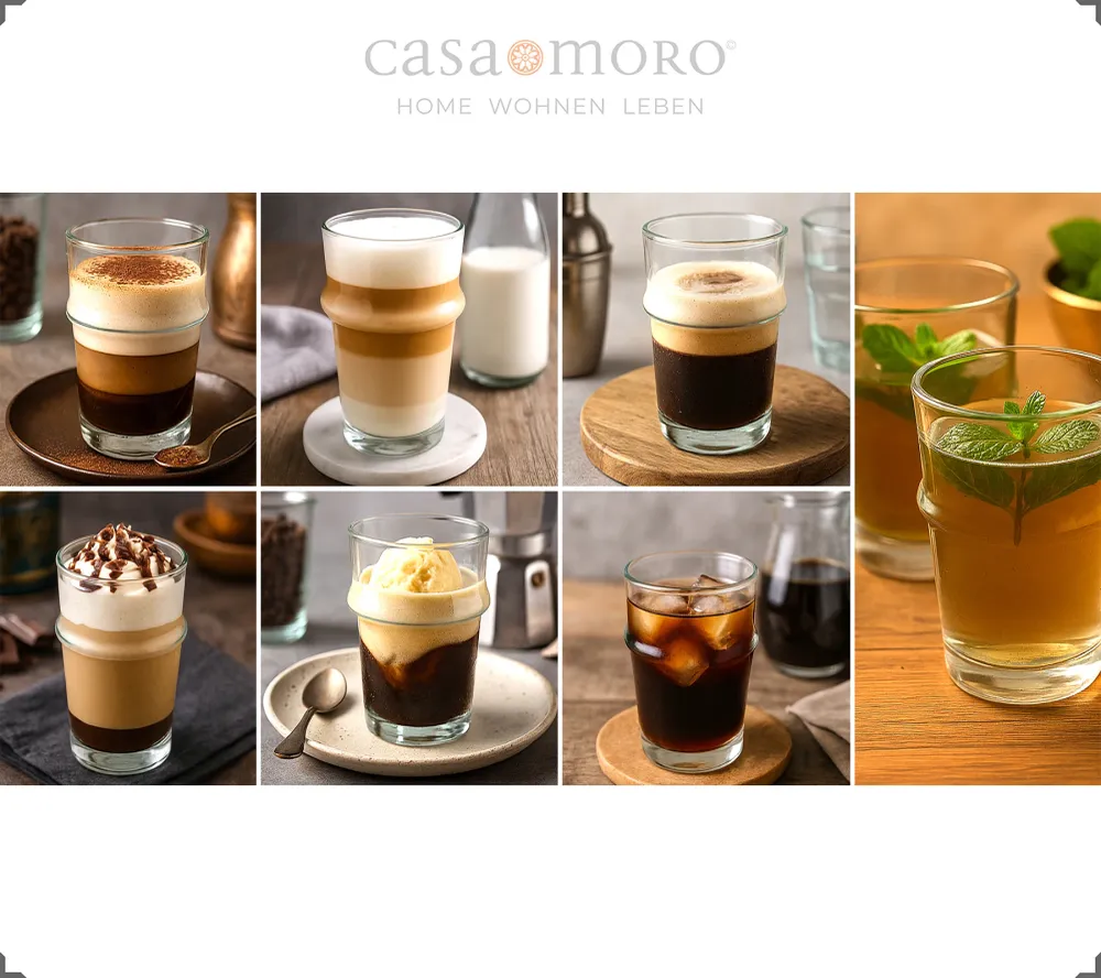 Koffieglazen ingesteld
