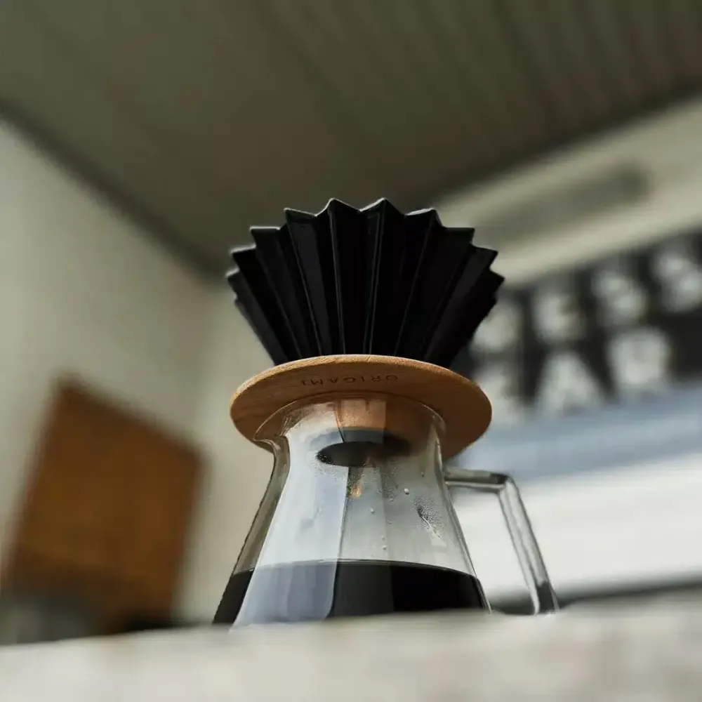 Origami Dripper houder van hout