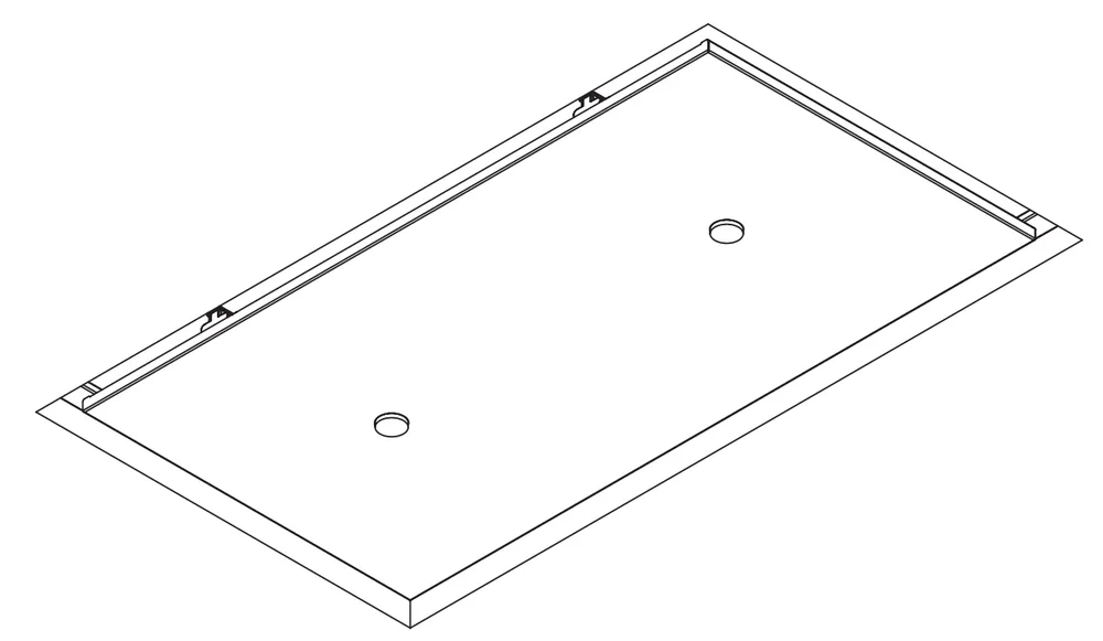 Wave 8230.100 ZERO plafondunit - 900 x 500mm - motorloos - vlak inbouw - RVS