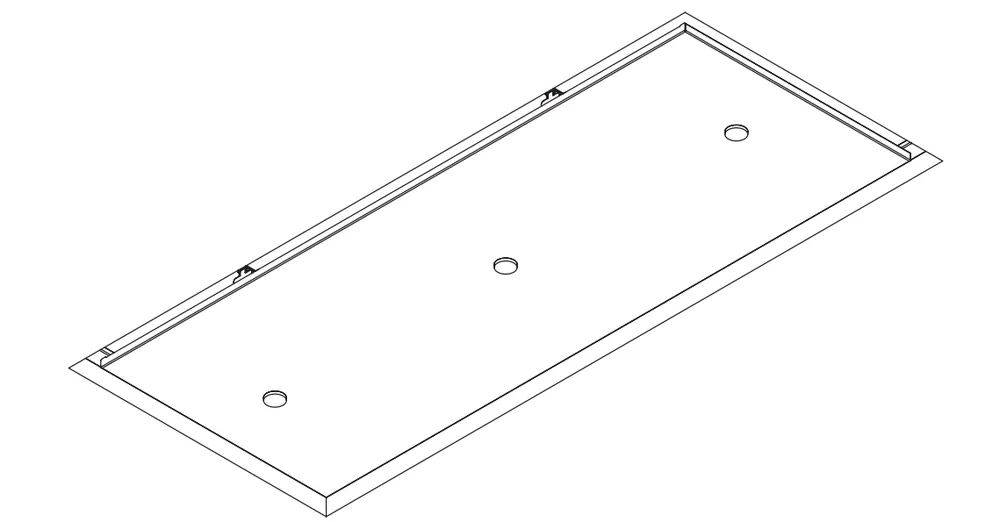 Wave 8230.101 ZERO plafondunit - 1200 x 500mm - motorloos - vlak inbouw - RVS