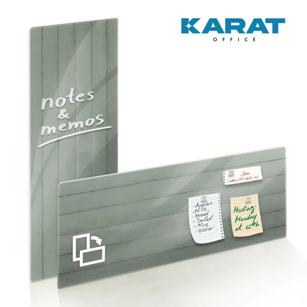 Design Glas Memoboard | Wood | Houtlook | Met magneten & bevestigingsmateriaal | Hoogglans oppervlak