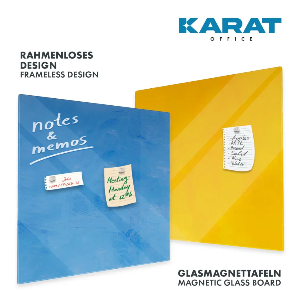 Design glazen memobord | Print | Met magneten & bevestigingsmateriaal | 2 kleuren
