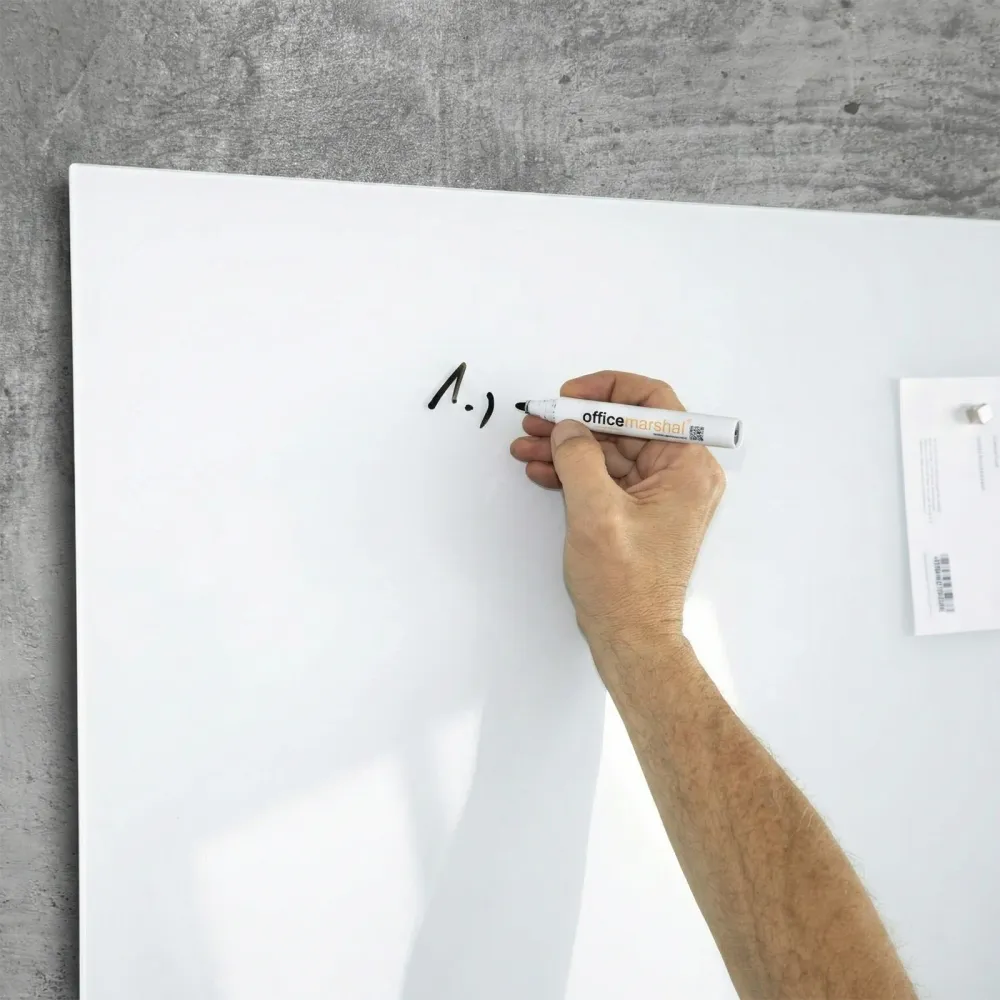 Glas-whiteboard | Pearlwhite | veiligheidsglas | frameloos | vele maten