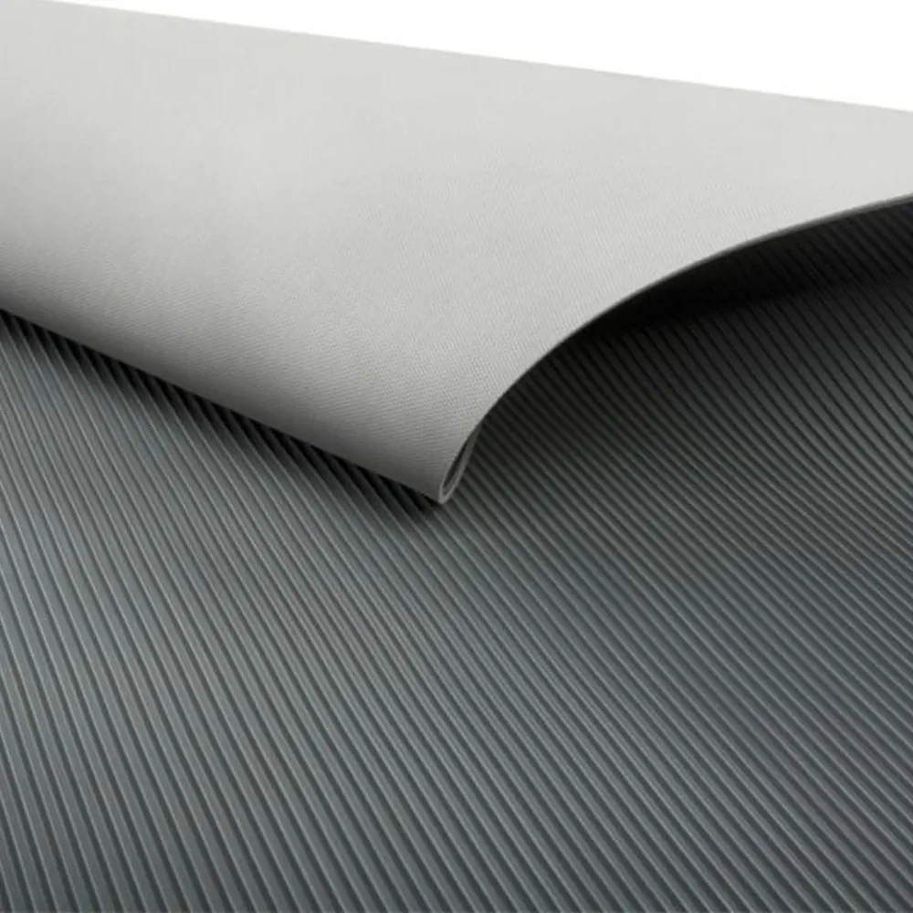 Rubber loper | fijne groeven | grijs | 3 mm | op maat