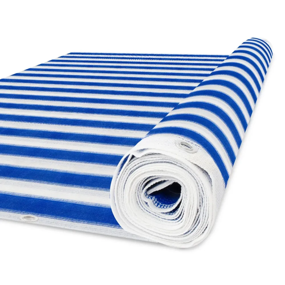 Balkonscherm | Casa Pura | blauw-wit gestreept