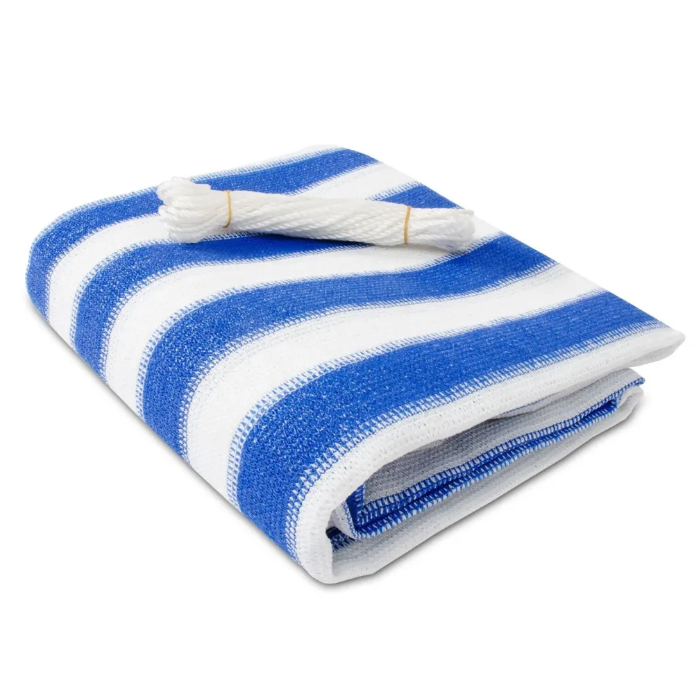 Balkonscherm | Casa Pura | blauw-wit gestreept