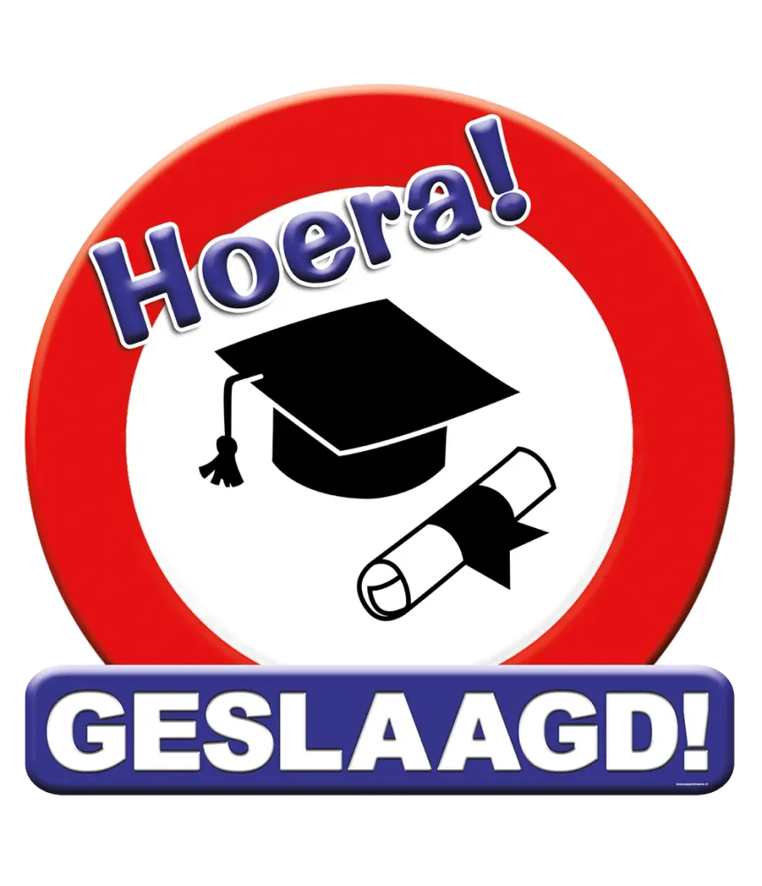 Huldeschild - Geslaagd school