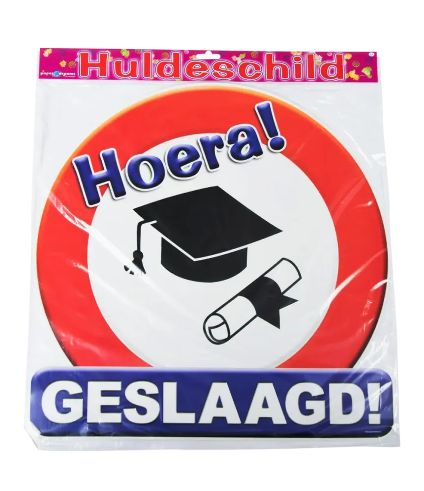 Huldeschild - Geslaagd school